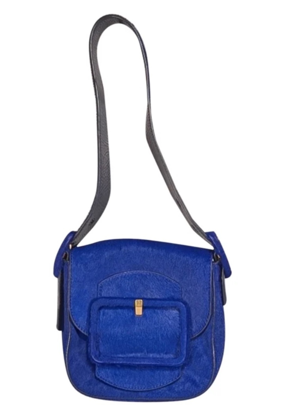 Tory Burch Blue Dahlia Mini Sawyer Genuine Calf Hair